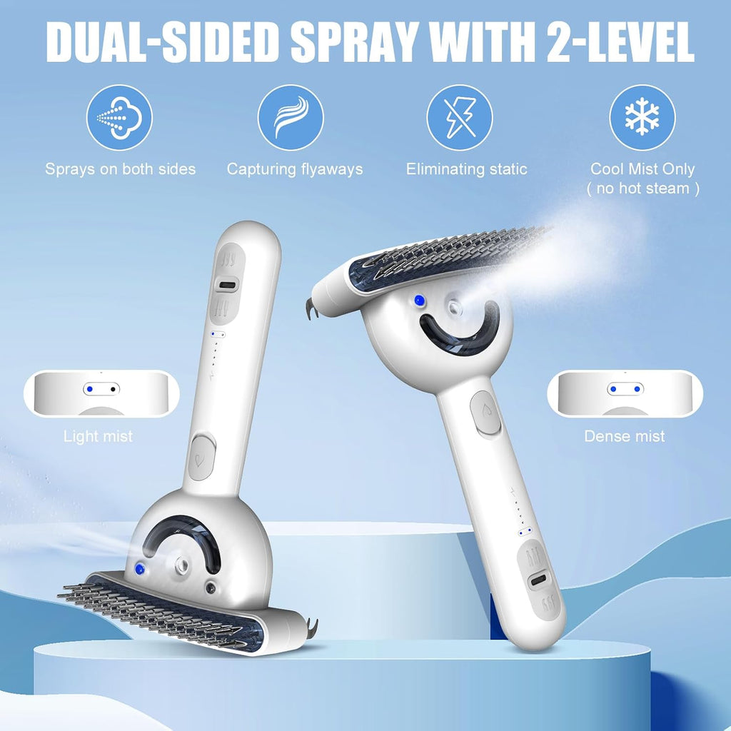 Rechargeable steam deshedding brush — USB charging cordless handle