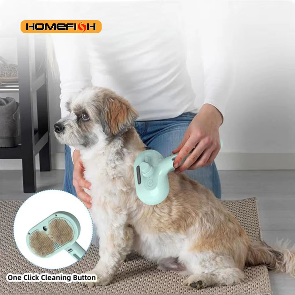 Steam Spray Dog Grooming Brush Unique Steam Brush for Dogs Luxury Grooming Brush Dog Steam Brush