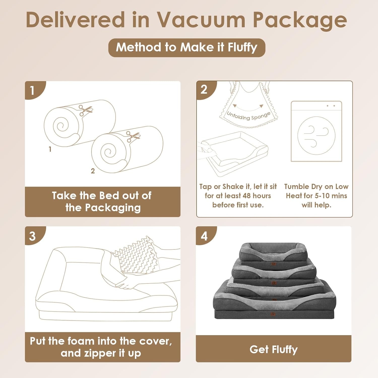 Memory Foam Dog Beds Medium Washable, Orthopedic Dog Beds Sofa with Sides and Waterproof Liner, Pet Couch with Washable Removable Cover and Non-Slip Bottom, 76X51X16Cm, Dark Grey