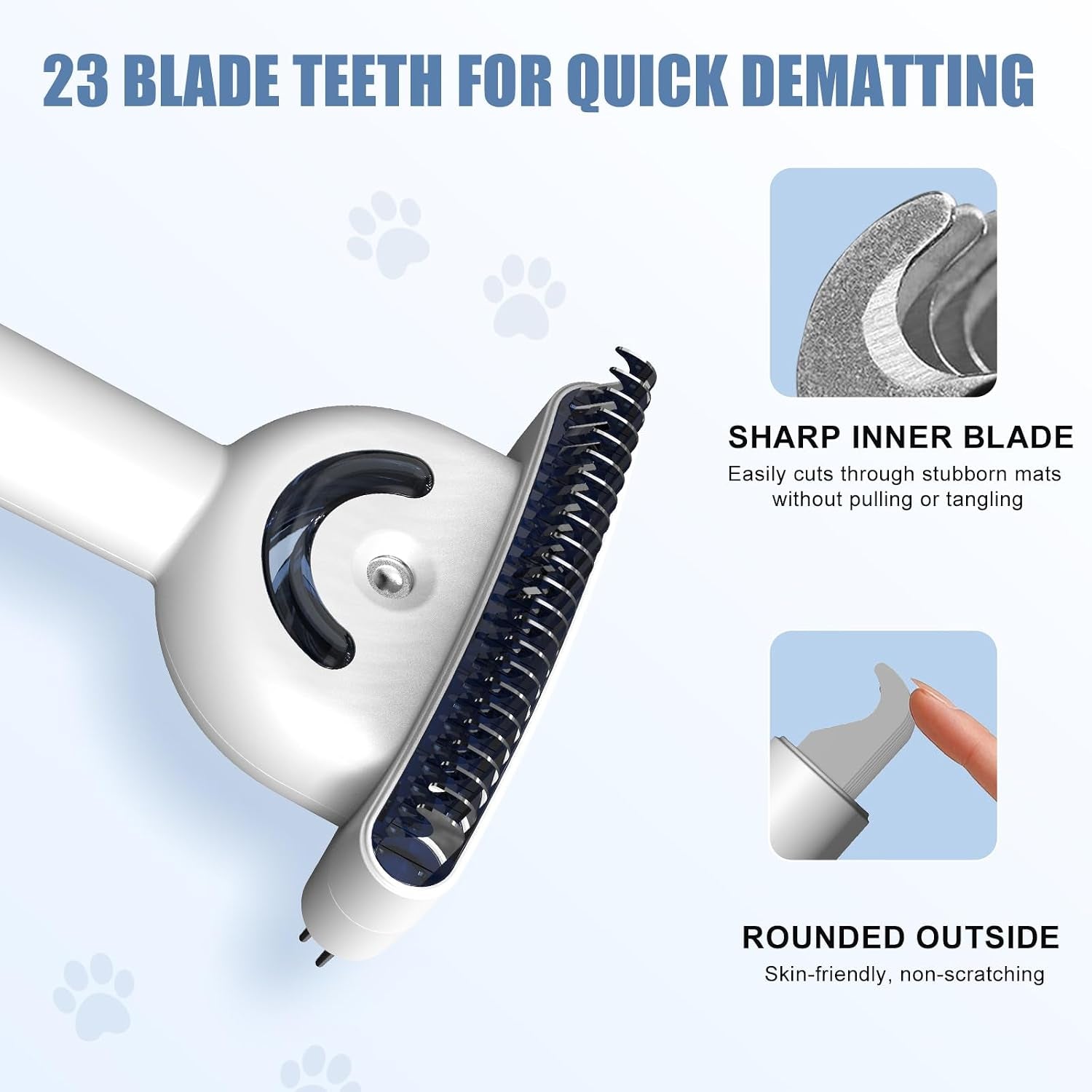 Rechargeable steam deshedding brush — fine undercoat brush side detail